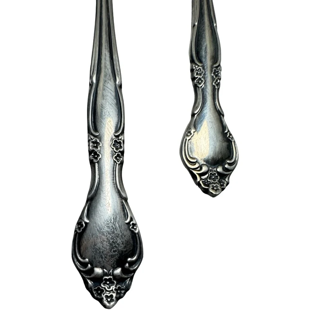 Oneida Community Silverplate Flatware Lot Child Spoon Fork Floral Pattern 5 Pc